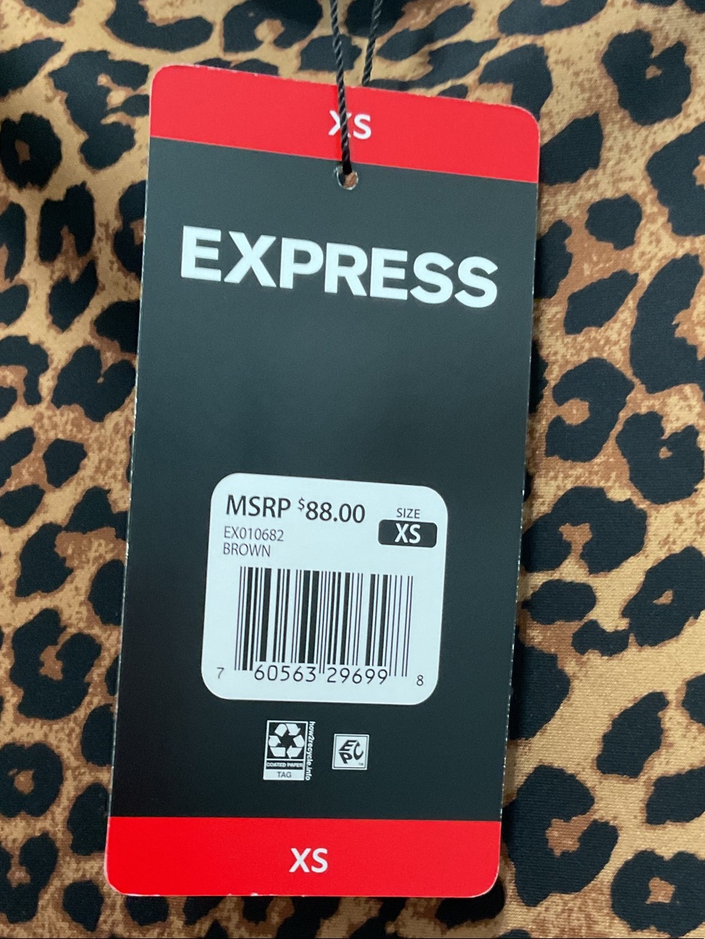 Express Women's Leopard Print Midi Skirt in Brown and Black - Picture 2 of 4